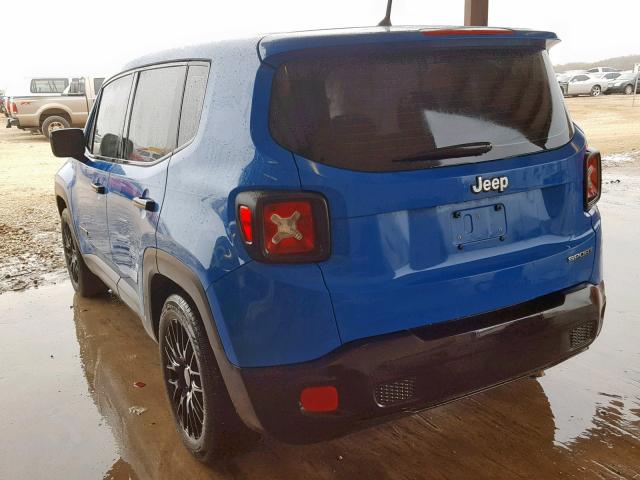 ZACCJAAT2FPB79038 - 2015 JEEP RENEGADE S ლურჯი ფოტო 3