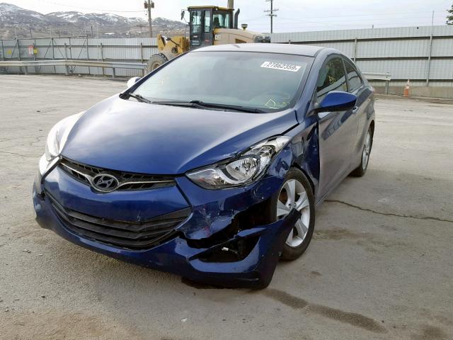 KMHDH6AEXDU013615 - 2013 HYUNDAI ELANTRA CO BLUE photo 2