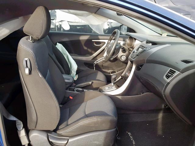 KMHDH6AEXDU013615 - 2013 HYUNDAI ELANTRA CO BLUE photo 5