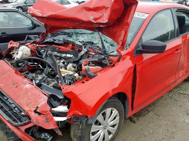3VW1K7AJ9CM364009 - 2012 VOLKSWAGEN JETTA BASE RED photo 9