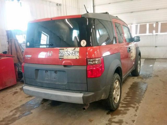 5J6YH28514L031165 - 2004 HONDA ELEMENT EX ORANGE photo 4