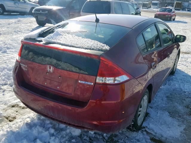 JHMZE2H57AS033733 - 2010 HONDA INSIGHT LX RED photo 4