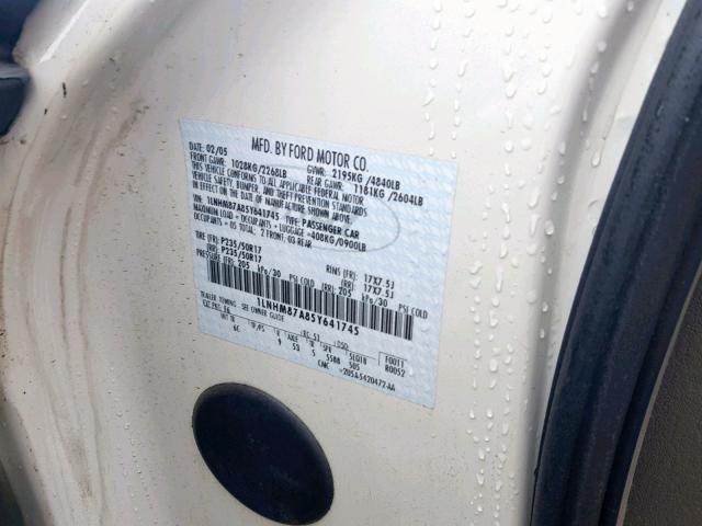 1LNHM87A85Y641745 - 2005 LINCOLN LS WHITE photo 10