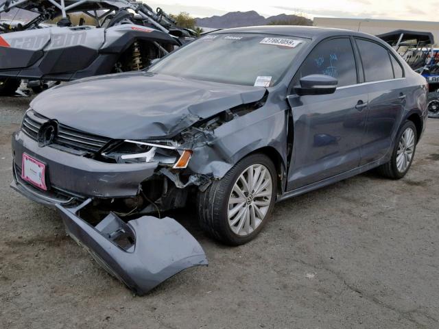 3VWLL7AJ1EM358911 - 2014 VOLKSWAGEN JETTA TDI GRAY photo 2