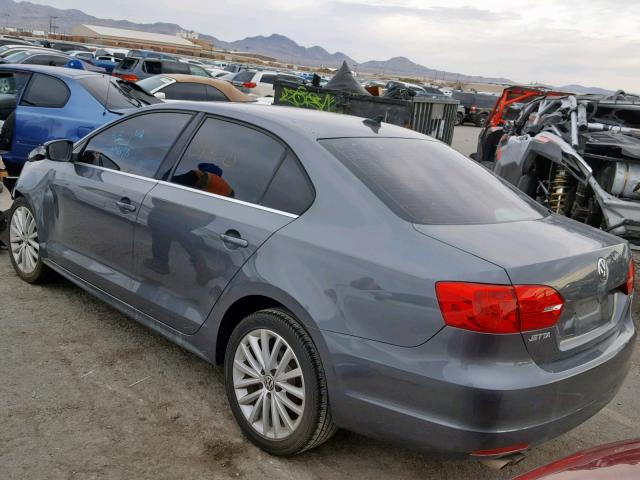 3VWLL7AJ1EM358911 - 2014 VOLKSWAGEN JETTA TDI GRAY photo 3