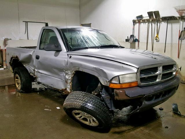 1D7GG16KX4S654965 - 2004 DODGE DAKOTA SXT SILVER photo 1