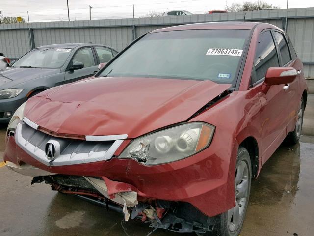 5J8TB18207A012027 - 2007 ACURA RDX RED photo 2