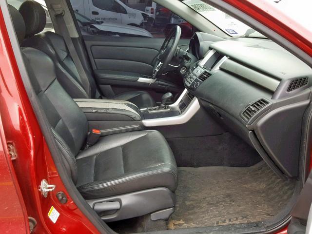 5J8TB18207A012027 - 2007 ACURA RDX RED photo 5