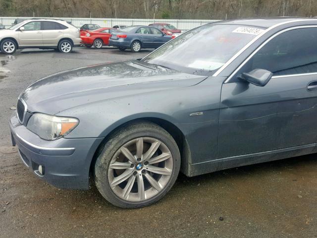 WBAHN83557DT66711 - 2007 BMW 750 GRAY photo 9