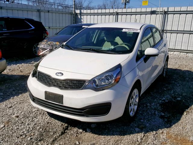 KNADM4A33D6226443 - 2013 KIA RIO LX WHITE photo 2