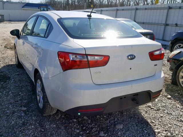 KNADM4A33D6226443 - 2013 KIA RIO LX WHITE photo 3