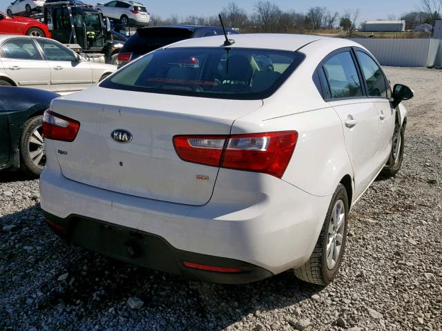 KNADM4A33D6226443 - 2013 KIA RIO LX WHITE photo 4