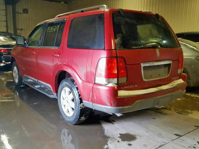 5LMEU88HX5ZJ33055 - 2005 LINCOLN AVIATOR RED photo 3