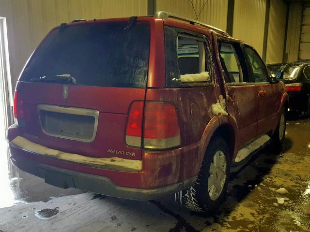 5LMEU88HX5ZJ33055 - 2005 LINCOLN AVIATOR RED photo 4