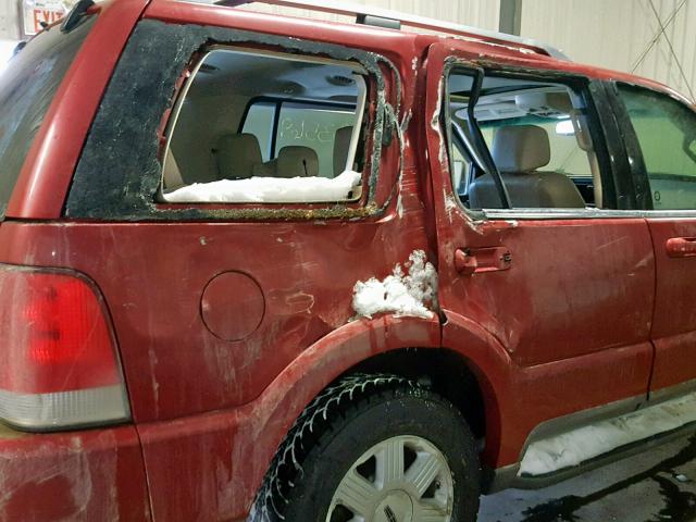 5LMEU88HX5ZJ33055 - 2005 LINCOLN AVIATOR RED photo 9