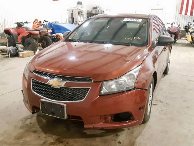 1G1PA5SH4D7161436 - 2013 CHEVROLET CRUZE LS ORANGE photo 2