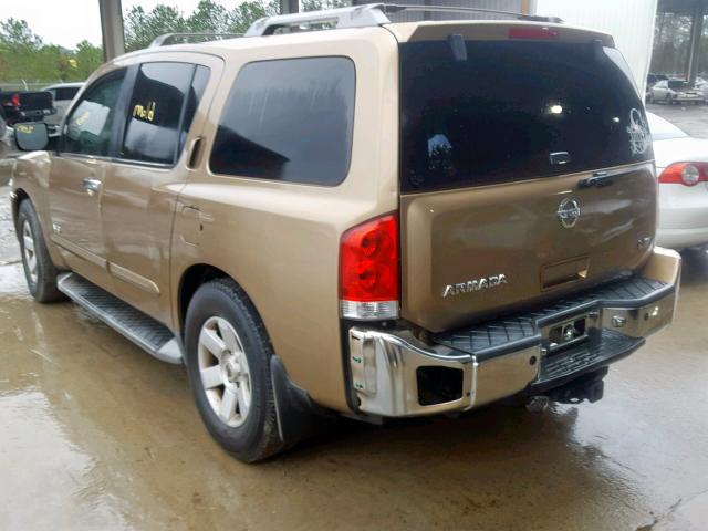 5N1AA08A15N738457 - 2005 NISSAN ARMADA SE GOLD photo 3