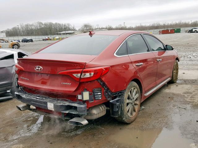 5NPE34AF2HH470035 - 2017 HYUNDAI SONATA SPO RED photo 4