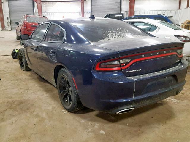 2C3CDXHG5FH824340 - 2015 DODGE CHARGER SX BLUE photo 3