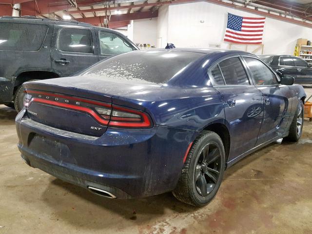 2C3CDXHG5FH824340 - 2015 DODGE CHARGER SX BLUE photo 4