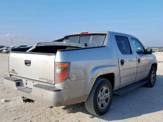 2HJYK16276H538285 - 2006 HONDA RIDGELINE SILVER photo 4