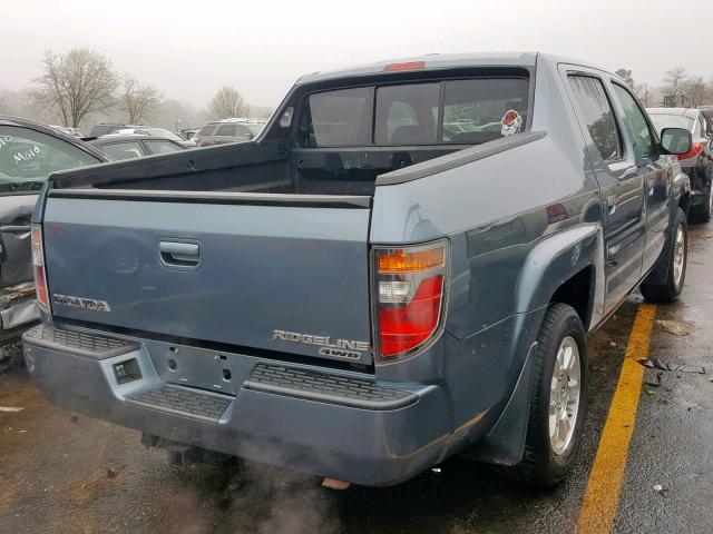 2HJYK16587H544446 - 2007 HONDA RIDGELINE BLUE photo 4