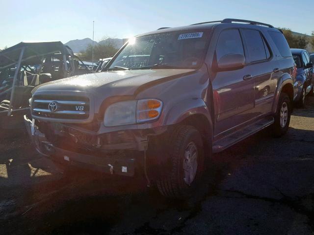 5TDBT48A61S017128 - 2001 TOYOTA SEQUOIA LI GRAY photo 2