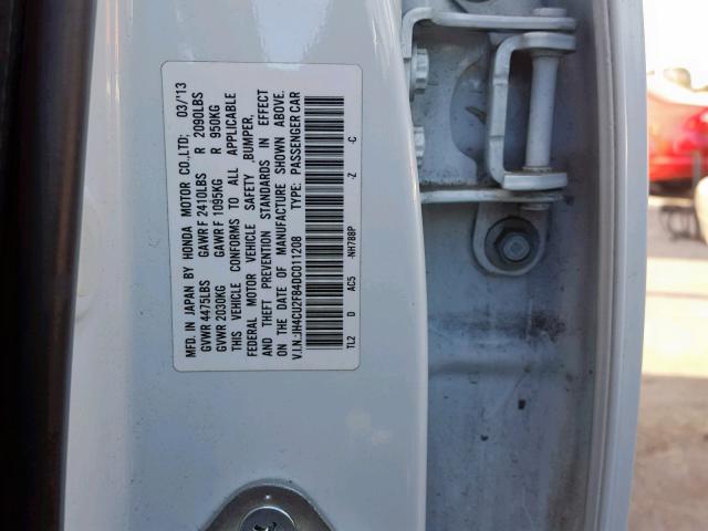 JH4CU2F84DC011208 - 2013 ACURA TSX SE WHITE photo 10