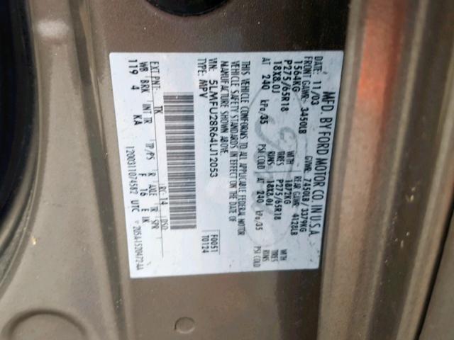 5LMFU28R64LJ12053 - 2004 LINCOLN NAVIGATOR CREAM photo 10