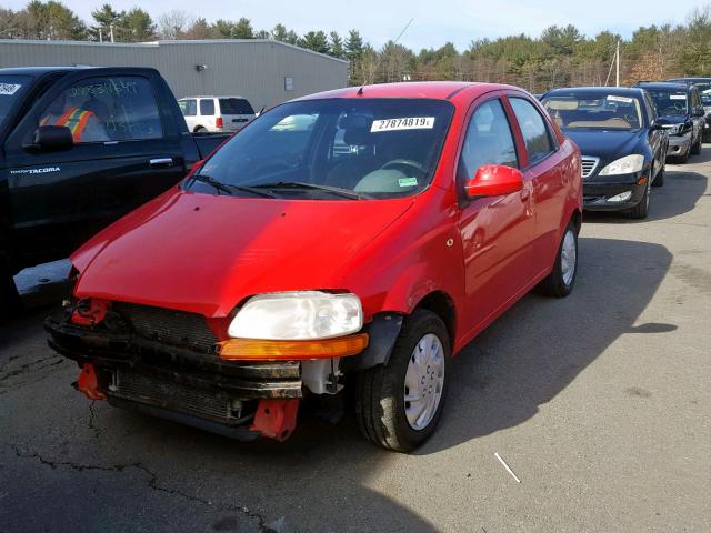 KL1TD52625B367193 - 2005 CHEVROLET AVEO BASE Қызыл фото 2