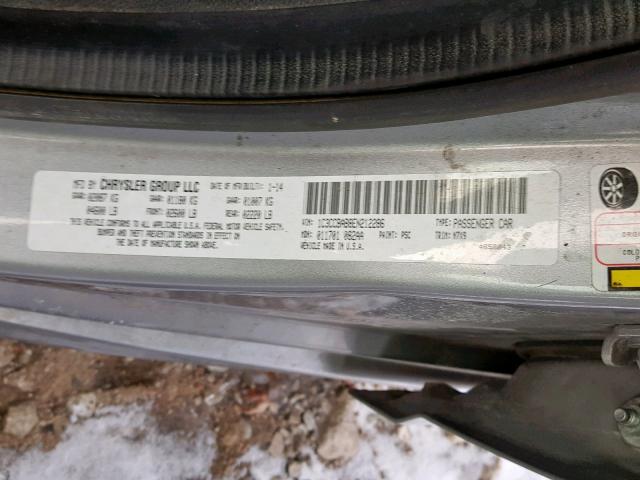 1C3CCBAB8EN212286 - 2014 CHRYSLER 200 LX SILVER photo 10