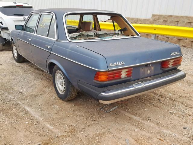 WDBAB23A3DB389952 - 1983 MERCEDES-BENZ 240 D BLUE photo 3