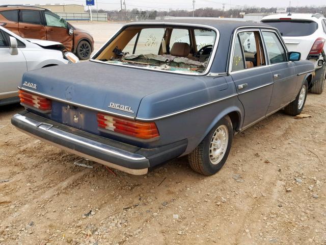 WDBAB23A3DB389952 - 1983 MERCEDES-BENZ 240 D BLUE photo 4