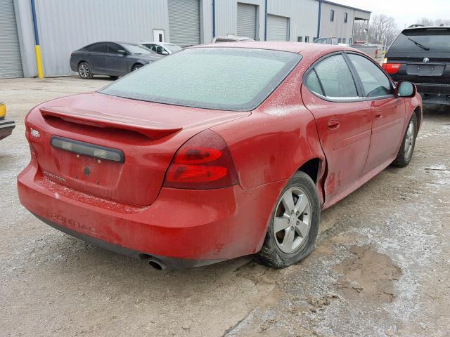 2G2WP552081181702 - 2008 PONTIAC GRAND PRIX RED photo 4