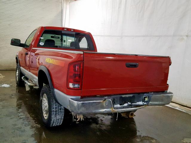 3D7KU26D73G720632 - 2003 DODGE RAM 2500 S RED photo 3