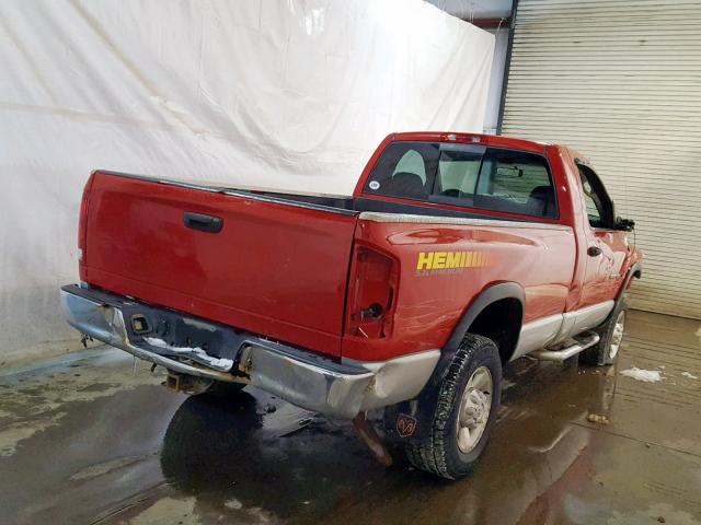 3D7KU26D73G720632 - 2003 DODGE RAM 2500 S RED photo 4