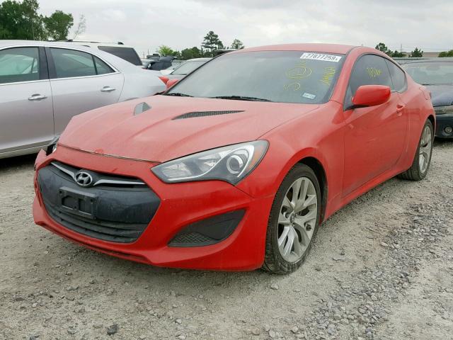 KMHHT6KD7DU083000 - 2013 HYUNDAI GENESIS CO RED photo 2