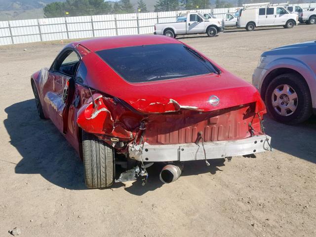 JN1AZ34E45M650860 - 2005 NISSAN 350Z COUPE RED photo 3