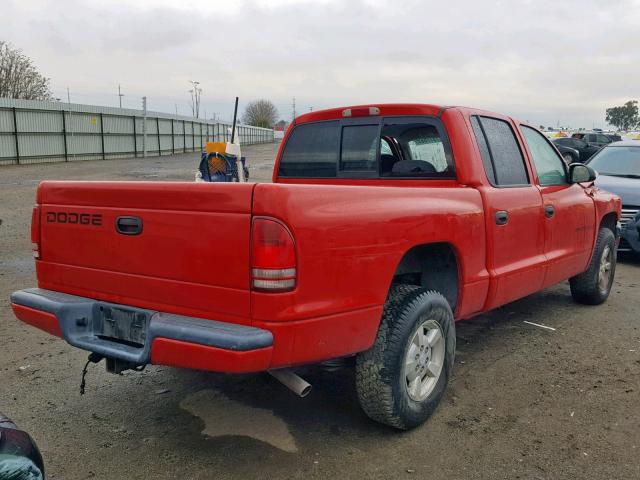 1B7HL38N62S607233 - 2002 DODGE DAKOTA QUA RED photo 4