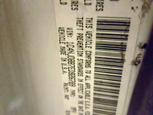 1C4NJDBB7ED926789 - 2014 JEEP COMPASS SP 白色 照片 10