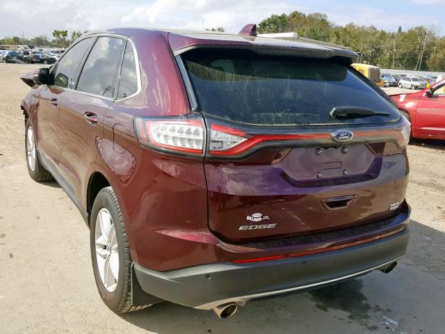 2FMPK3J90HBB45424 - 2017 FORD EDGE SEL PURPLE photo 3