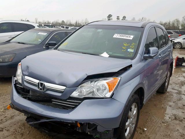 JHLRE387X9C010562 - 2009 HONDA CR-V EXL BLUE photo 2