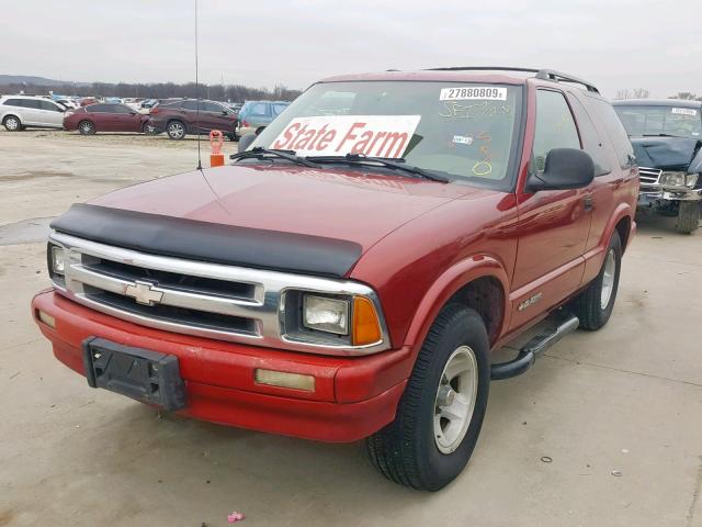 1GNCS18W4S2178448 - 1995 CHEVROLET BLAZER BURGUNDY photo 2