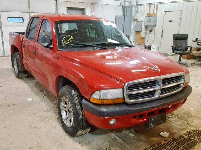 1D7HL38NX4S616493 - 2004 DODGE DAKOTA QUA RED photo 1