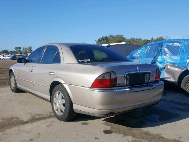 1LNHM86S63Y678798 - 2003 LINCOLN LS GOLD photo 3