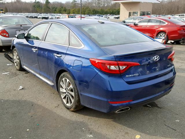 5NPE34AF4GH415651 - 2016 HYUNDAI SONATA SPO BLUE photo 3