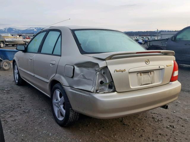 JM1BJ226331210898 - 2003 MAZDA PROTEGE DX BEIGE photo 3