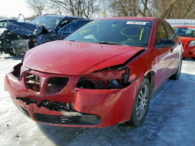 1G2ZF55B764262388 - 2006 PONTIAC G6 SE RED photo 2