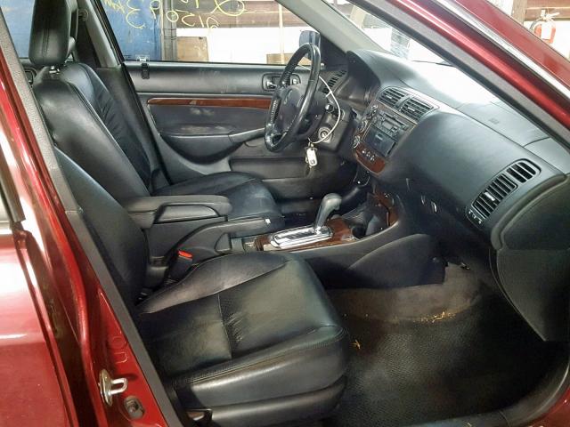 2HHES36853H005576 - 2003 ACURA 1.7EL PREM RED photo 5