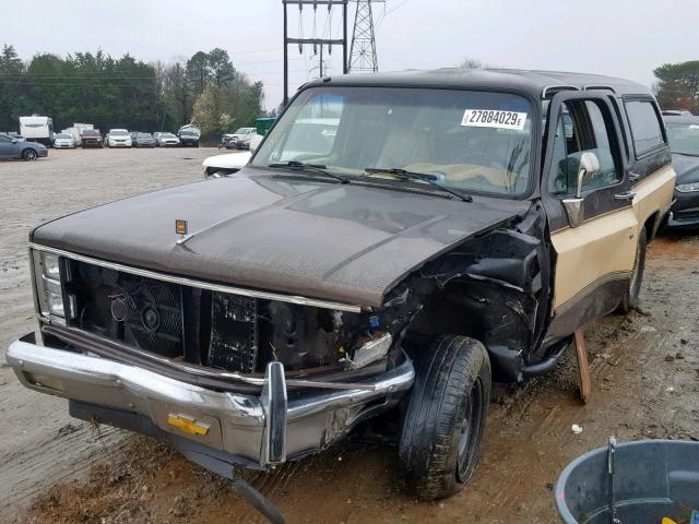 1GNGR26N5HF136577 - 1987 CHEVROLET SUBURBAN R BLACK photo 2